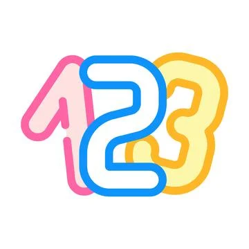 Numbers math science education color icon vector illustration Stock Illustration