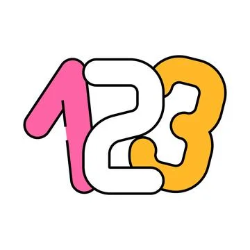 Numbers math science education icon color illustration Illustrazione stock