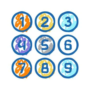 Numbers math science education icon doodle illustration Stock Illustration