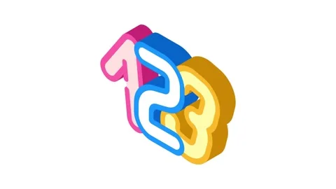 Numbers math science education isometric icon animation Stock Footage 327292194