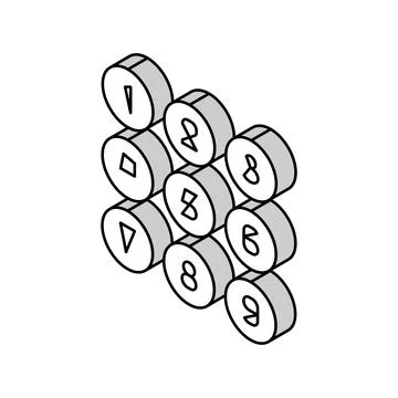 Numbers math science education isometric icon vector illustration Stock Illustration