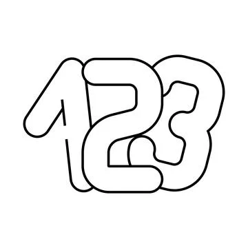 Numbers math science education line icon vector illustration 스톡 일러스트