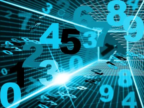 Numbers mathematics showing high tec and computing Stock-Illustration