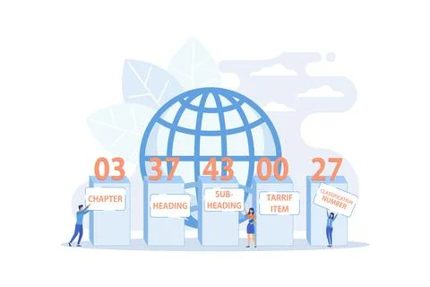 Numbers meaning explanation. Harmonized system classification, HTS code cla.. イラスト素材