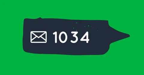 Numbers of messages in a chat box 4k Stock Illustration