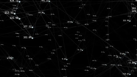 Numbers network Constructed changes up and down like graph. Video stock 261937670