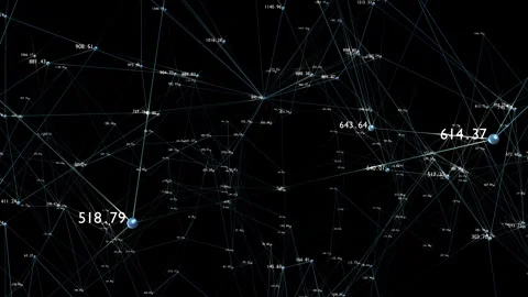 Numbers network Constructed from sphere or globe and changes up and down. Stock Footage 261937661