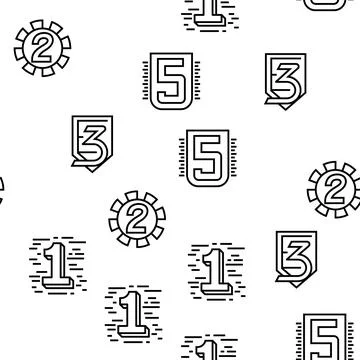 Numbers Numeral Title Vector Seamless Pattern Stock Illustration