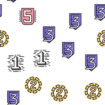 Numbers Numeral Title Vector Seamless Pattern Illustrazione stock