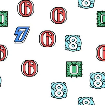 Numbers Numeral Title Vector Seamless Pattern Stock Illustration