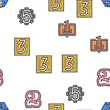 Numbers Numeral Title Vector Seamless Pattern Stock Illustration