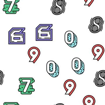 Numbers Numeral Title Vector Seamless Pattern Stock Illustration
