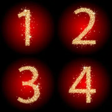 Numbers from one to four Stock Illustration