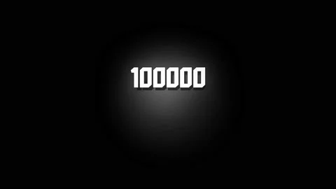 Numbers one hundred thousand, white backlit, massive, animated graphics, on Stock Footage 158307100