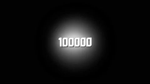 Numbers one hundred thousand, white backlit, massive, animated graphics, on Stock Footage 160111985