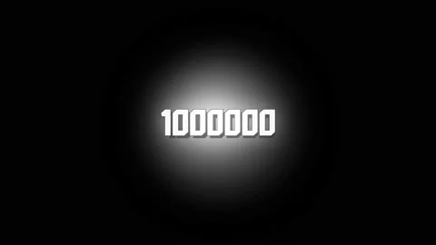 Numbers one million, white backlit, massive, animated graphics, on a black b Stock Footage 160112097