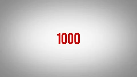 Numbers one thousand, in the style of a well-known company, red on a light b Stock Footage 160112100