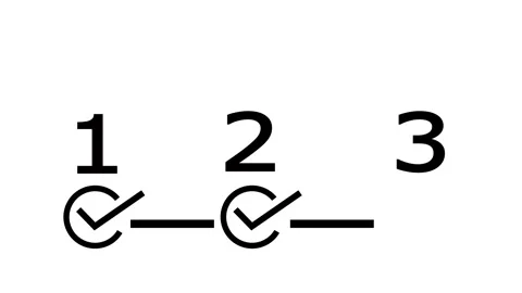 Numbers one two three with check marks animation Stock Footage 328385396