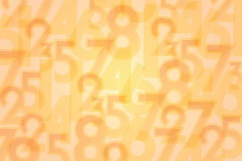 Numbers orange background Stock Illustration