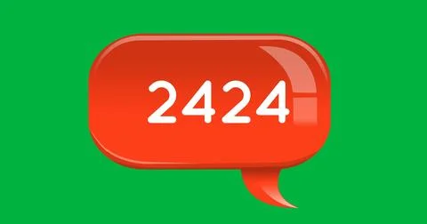 Numbers in an orange chat box 4k 스톡 일러스트