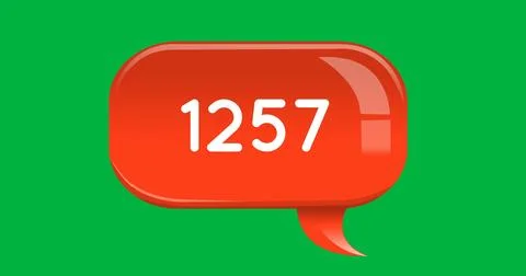 Numbers in an orange chat box 4k Stock Illustration