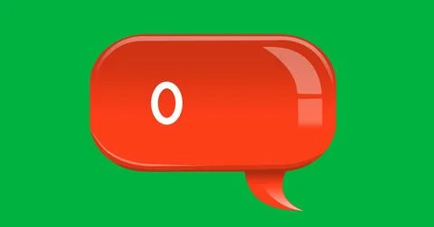 Numbers in an orange chat box 4k Stock Illustration