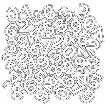 Numbers Outline Pattern Stock Illustration