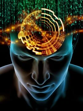 Numbers Over Mind Stock Illustration