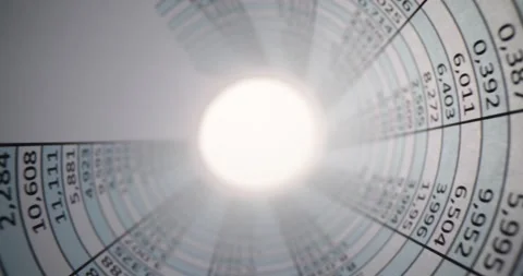 Numbers in a paper table in columns and rows and bright light Stock Footage 264948998