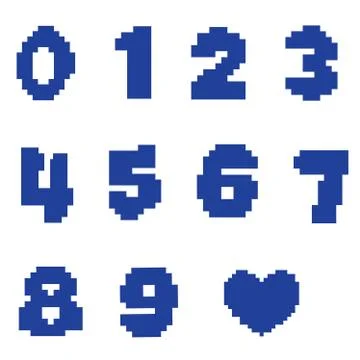 Numbers in pixel design Stock Illustration