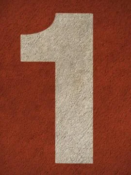 Numbers on red running track Stock Illustration