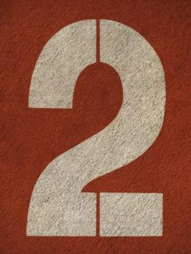 Numbers on red running track Stock Illustration