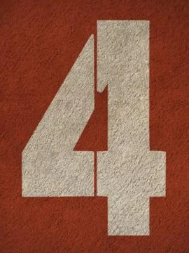 Numbers on red running track Stock Illustration