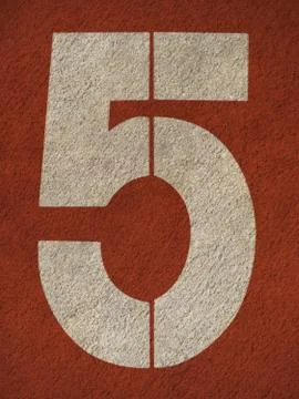 Numbers on red running track Stock Illustration