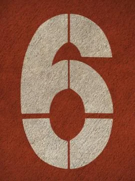 Numbers on red running track Stock Illustration