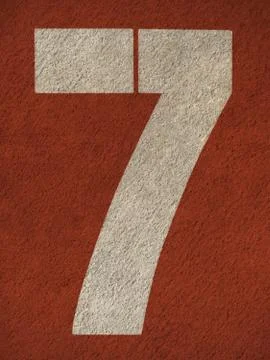 Numbers on red running track Stock Illustration