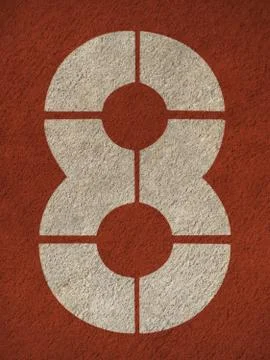 Numbers on red running track Stock Illustration