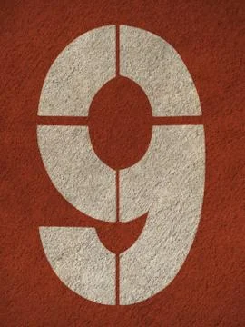Numbers on red running track Stock Illustration