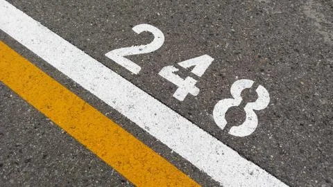 Numbers on the road 写真素材