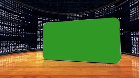 Numbers Room, with Green Screen Monitors and Alpha Channel Stock Footage 33701545