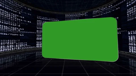 Numbers Room, with Green Screen Monitors and Alpha Channel Stock Footage 33701649
