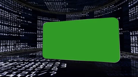 Numbers Room, with Green Screen Monitors and Alpha Channel Stock Footage 33702799