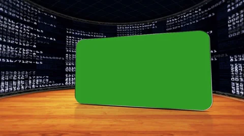 Numbers Room, with Green Screen Monitors and Alpha Channel Stock Footage 33703478
