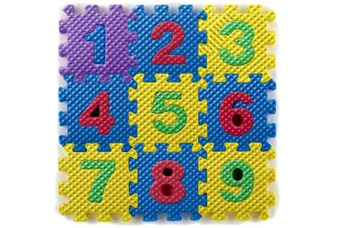 Numbers on rubber mat Stock Photos