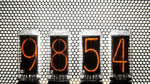 The numbers run fast on the meter and stop for 2020, Gas discharge indicator Stock Footage 104165525