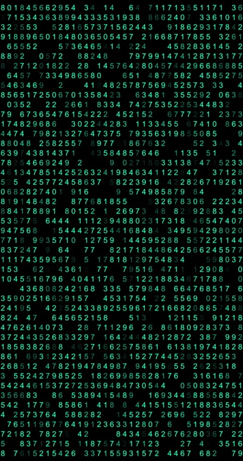 Numbers running in a screen. 4K Vertical Video stock 313033269
