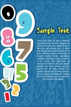 Numbers with sample text Stock Illustration