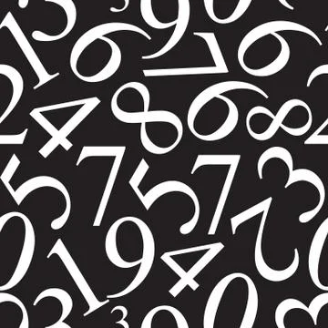 Numbers Seamless Pattern Background Vector Illustration Stock Illustration