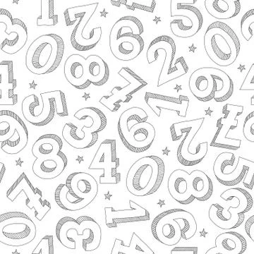 Numbers seamless pattern Stock Illustration