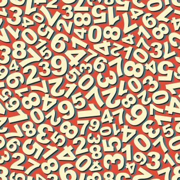 Numbers. Seamless pattern. Vector illustration Illustrazione stock